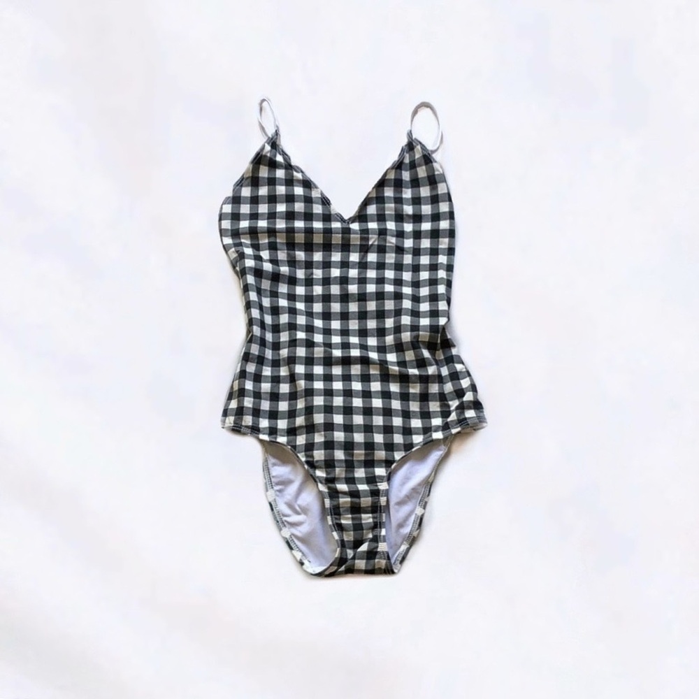 Ephemera Gingham Backless Swimsuit - image 1
